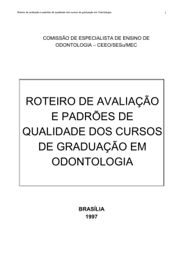 roteiro de avaliação e padrões de qualidade dos cursos de