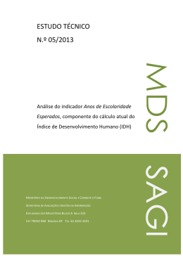 Estudos T&eacute;cnicos - MDS - MINIST&Eacute;RIO DO Desenvolvimento Social
