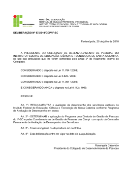 Deliberacao 87 avalia&ccedil;&atilde;o desempenho do IF