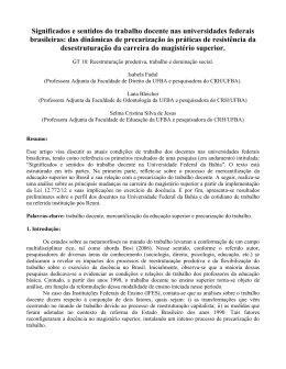 Significados e sentidos do trabalho docente nas universidades