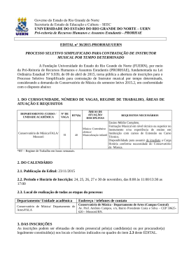 EDITAL nº 36/2015-PRORHAE/UERN PROCESSO SELETIVO