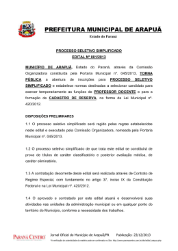 PREFEITURA MUNICIPAL DE ARAPU&Atilde;