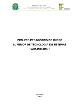 Conheça o Projeto Pedagógico do Curso