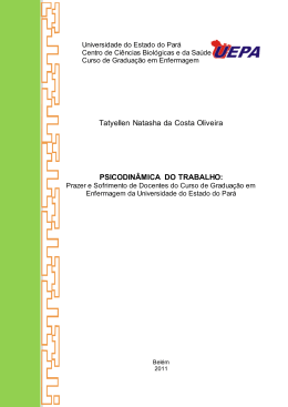 PSICODINÂMICA DO TRABALHO - Conselho Federal de Enfermagem