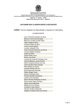 1 de 2 LISTAGEM DOS CLASSIFICADOS E SUPLENTES
