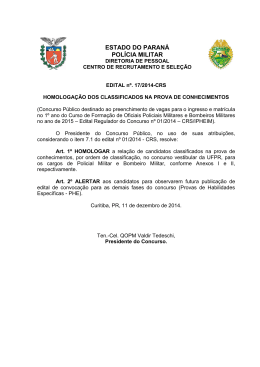 ESTADO DO PARAN&Aacute; POL&Iacute;CIA MILITAR - NC