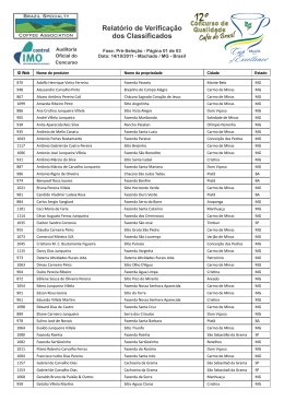 Relat&oacute;rio de Verifica&ccedil;&atilde;o dos Classificados