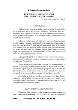 Descri&ccedil;&atilde;o e argumenta&ccedil;&atilde;o em classificados de im&oacute;veis
