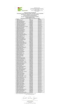 Publica&ccedil;&atilde;o dos Classificados pelas normas do Edital n&ordm; 02