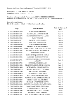 Confira a lista dos classificados.
