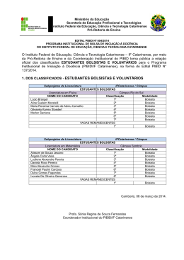 1. DOS CLASSIFICADOS - ESTUDANTES BOLSISTAS E