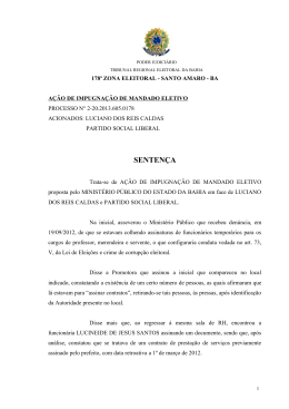 Sentença Eleitoral – Luciano dos Reis Caldas - MPF-BA