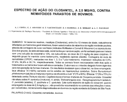 ESPECTRO DE A&Ccedil;&Atilde;O DO CLOSANTEL, A 2,5 MG/KG, CONTRA