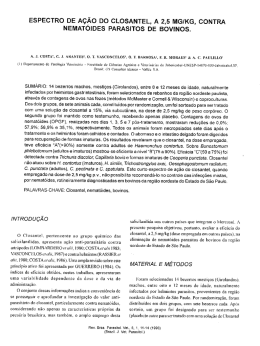 espectro de a&ccedil;&atilde;o do closantel, a 2,5 mgikg, contra nematoides