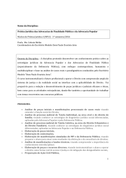Prát. Jur. Advocacias de Finalidade Pública e Popular - PUC-SP