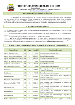 EDITAL DE CONCURSO - RIO BOM