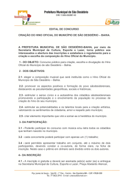 edital de concurso cria&ccedil;&atilde;o do hino oficial do munic&iacute;pio de s&atilde;o
