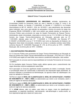Abertura: Edital n&ordm; 054 de 2015 - Comvest