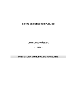 EDITAL DE CONCURSO P&Uacute;BLICO