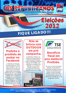 Elei&ccedil;&otilde;es 2012 Elei&ccedil;&otilde;es 2012 - Partido da Rep&uacute;blica &ndash; S&atilde;o Paulo