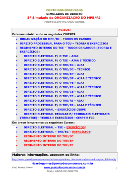5&ordm; Simulado de ORGANIZA&Ccedil;&Atilde;O DO MPE/RJ!
