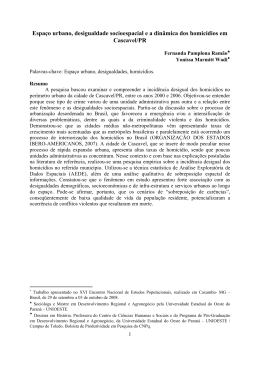 Espa&ccedil;o urbano, desigualdade socioespacial e a din&acirc;mica