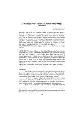 as m&uacute;ltiplas faces do espa&ccedil;o urbano no estudo da geografia