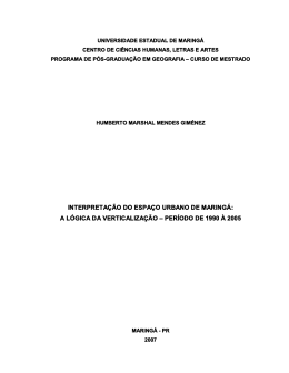 interpretação do espaço urbano de maringá: a lógica da