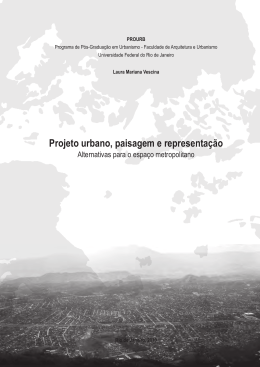 Projeto Urbano, Paisagem e Representa&ccedil;&atilde;o &ndash; Alternativas