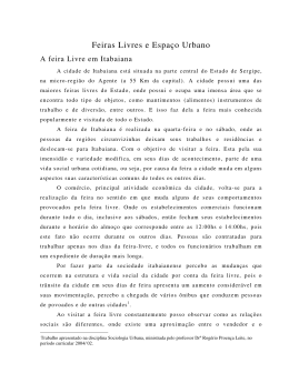 Feiras Livres e Espa&ccedil;o Urbano