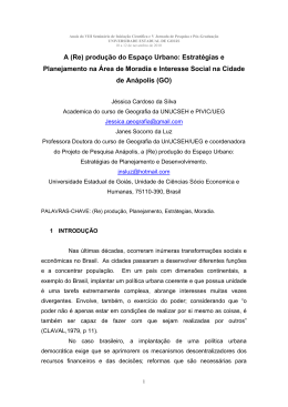 (Re) produ&ccedil;&atilde;o do Espa&ccedil;o Urbano - PrP/UEG - Pr&oacute;