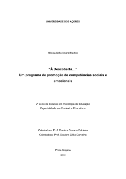 um programa de promo&ccedil;&atilde;o de compet&ecirc;ncias sociais e emocionais