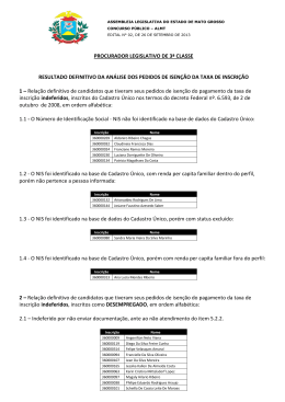 Resultado definitivo da an&aacute;lise dos pedidos de