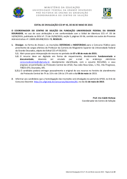 Edital de Divulga&ccedil;&atilde;o CCS n&ordm; 43/2015