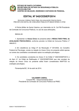 EDITAL Nº 042/CESIEP/2014 - Polícia Militar de Santa Catarina