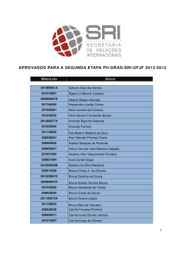 aprovados para a segunda etapa pii