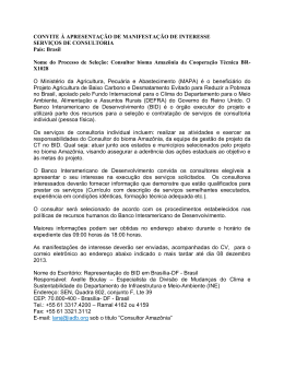 Consultor bioma Amaz&ocirc;nia da Coopera&ccedil;&atilde;o T&eacute;cnica BRX1028