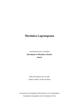 Mecânica Lagrangeana - Faculdade de Engenharia da