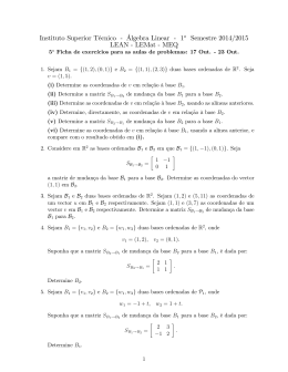 5&ordf; Ficha de exerc&iacute;cios para as aulas de problemas (Espa&ccedil;os Lineares)
