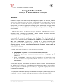 utiliza&ccedil;&atilde;o do modelo Entidade-Associa&ccedil;&atilde;o