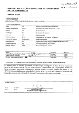 ENTIDADE: ASSOCIAÇÃO MARINGAENSE DE TÊNIS DE