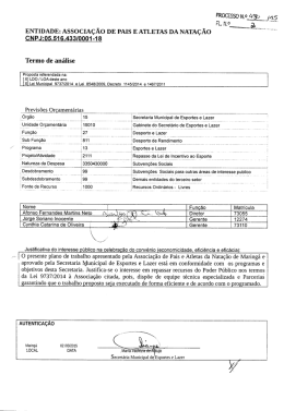 ENTIDADE: ASSOCIAÇÃO DE PAIS E ATLETAS DA