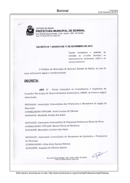 Portal da Prefeitura Municipal de Boninal