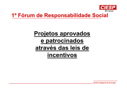 80 anos Projetos propostos para 2009