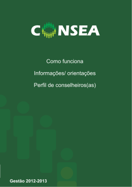 Cartilha conhe&ccedil;a o Consea - Presid&ecirc;ncia da Rep&uacute;blica