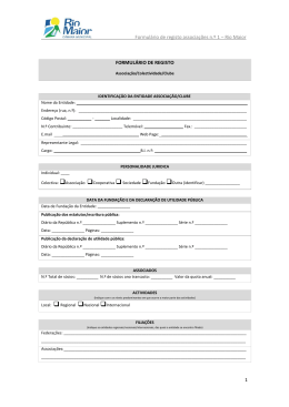 Formulário de registo associações n.º 1 – Rio Maior 1