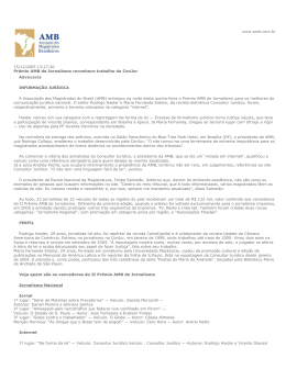 15/12/2005 13:27:20 Pr&ecirc;mio AMB de Jornalismo reconhece