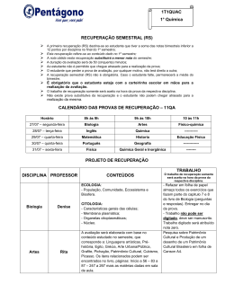 recupera&ccedil;&atilde;o calend&aacute;rio das provas projeto de disciplina professor