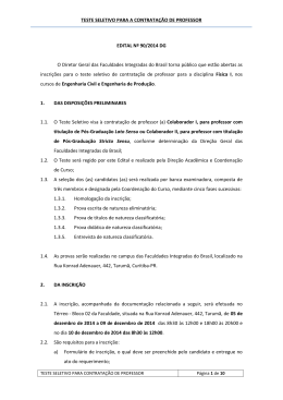Edital nº 90/14 - Teste Seletivo para Contratação de