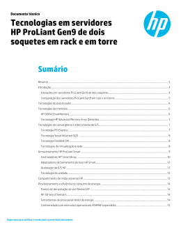 Tecnologias em servidores HP ProLiant Gen9 de dois soquetes em